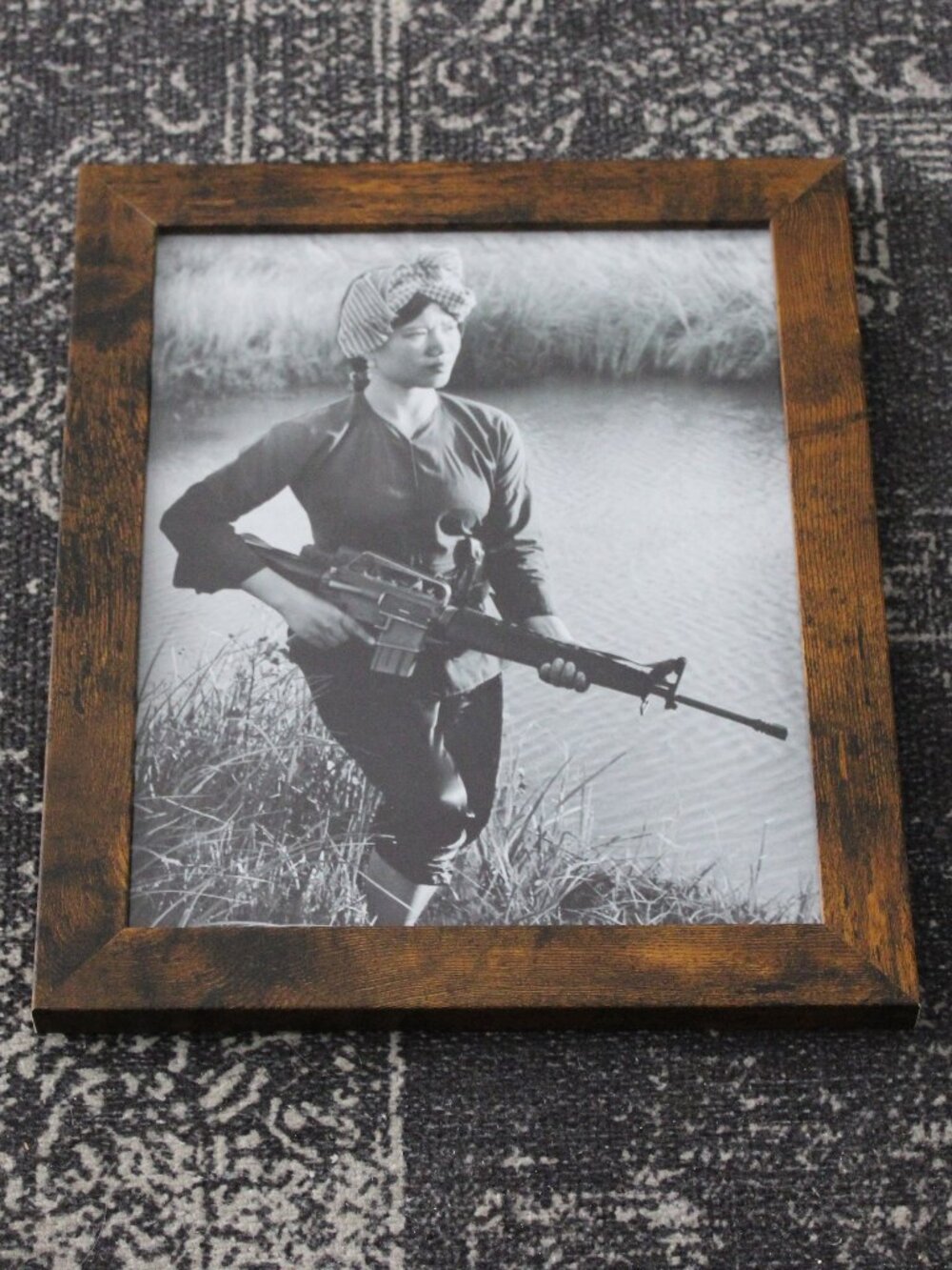 Framed Vintage Female Viet Cong Guerrilla Fighter Photo Print 8x10 Wall Art